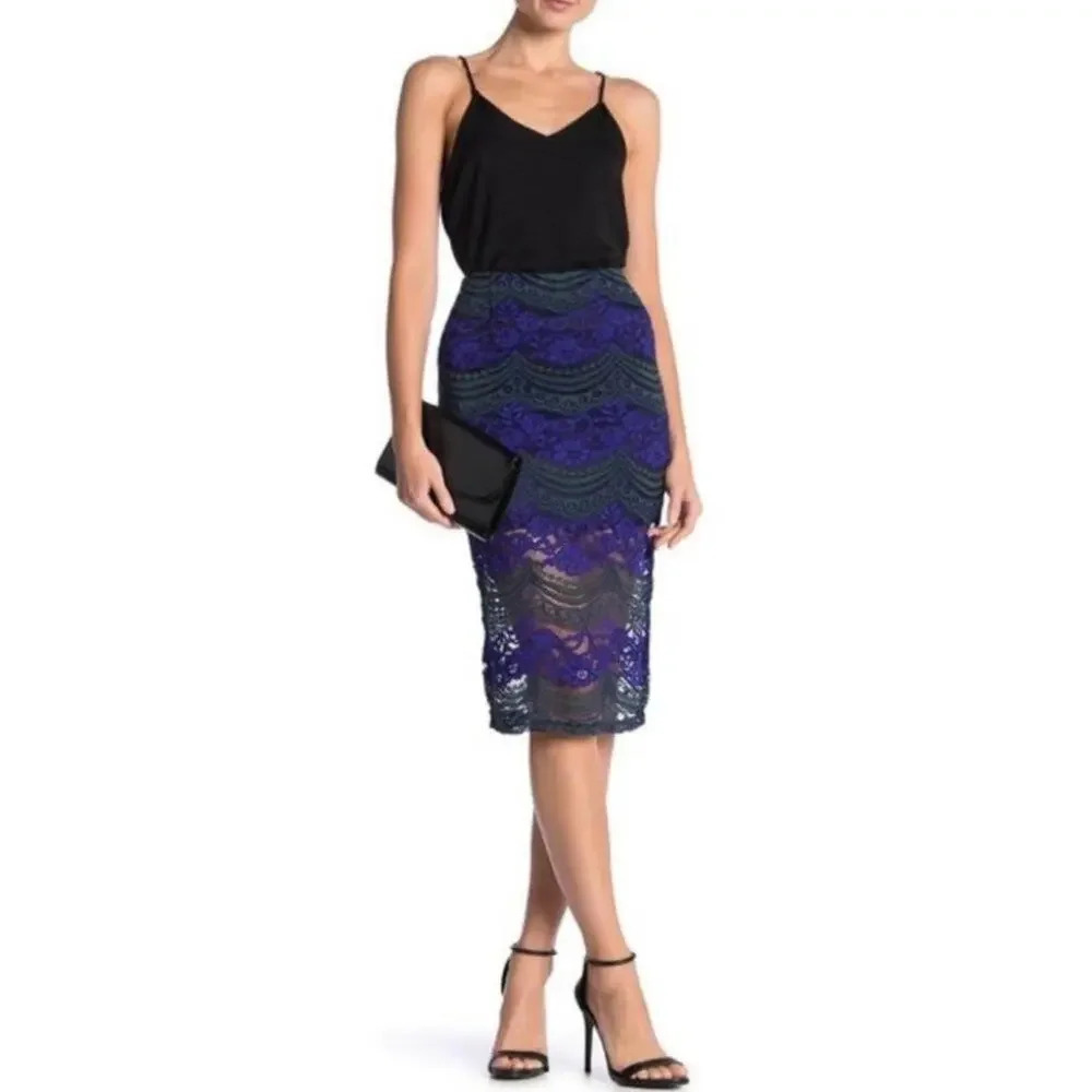 Romeo & Juliet Couture Lace Pencil Skirt MIDI M v6x